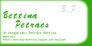 bettina petracs business card